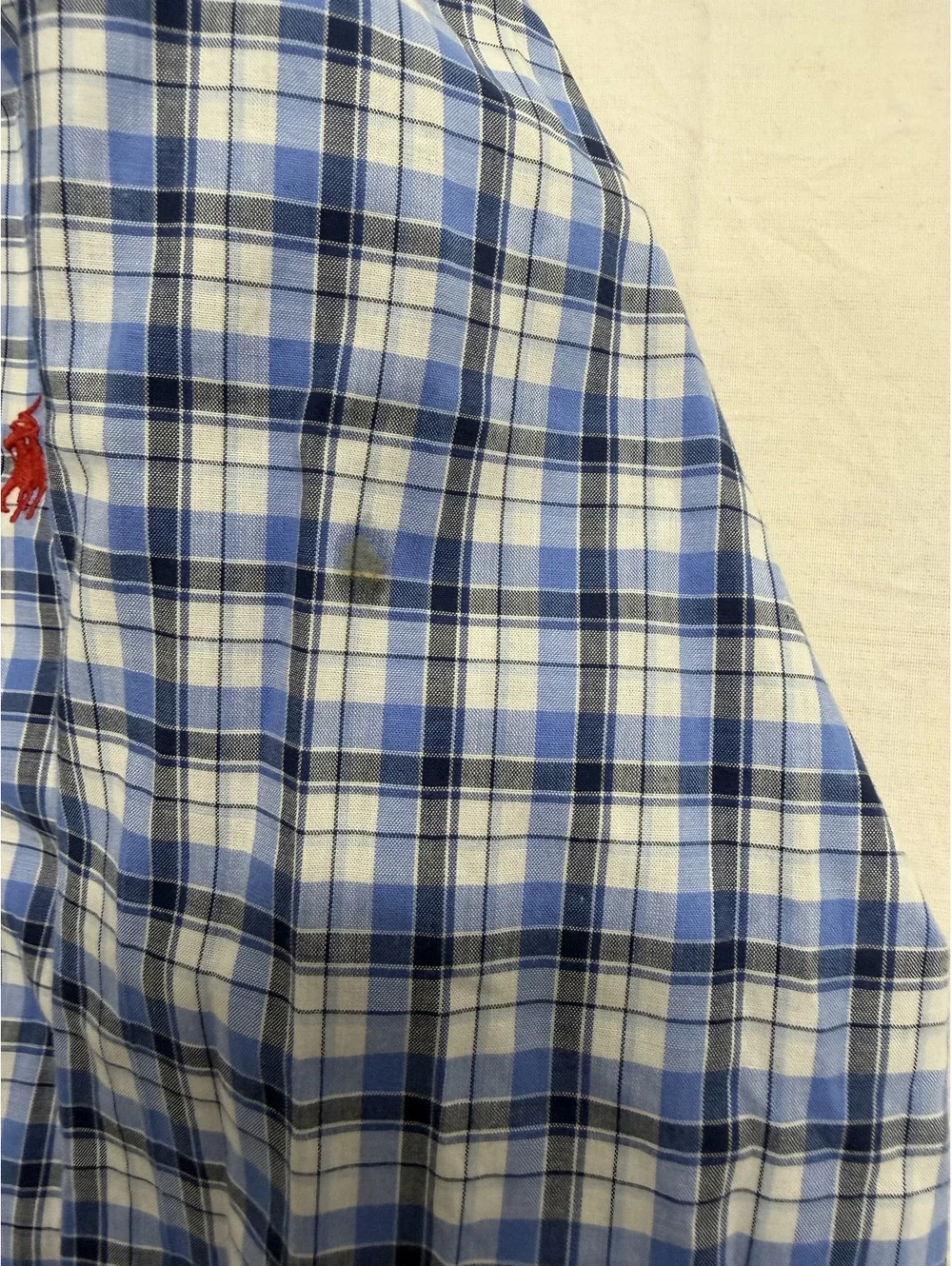 Polo Ralph Lauren Boys Blue Plaid Button-Down Shirt Large
